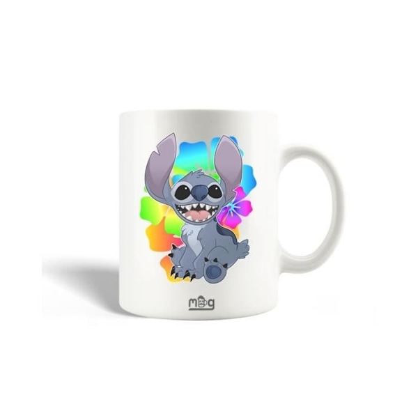 Mugg i keramik Lilo och Stitch Ohana citat i flerfärgade