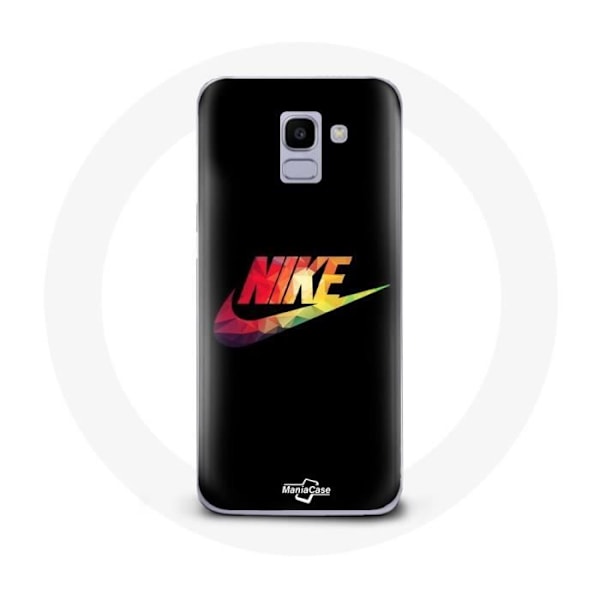 Coque för Samsung Galaxy A6 2018 Nike-logotyp Färg svart bakgrund
