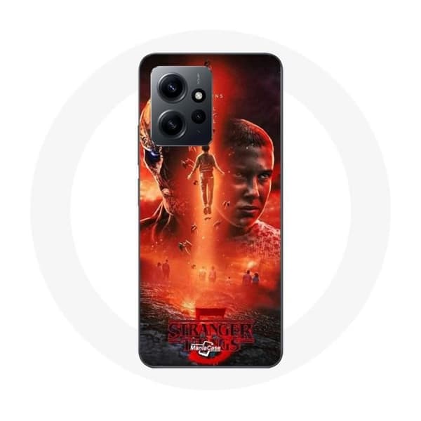 Coque - Maniacase - Xiaomi Redmi Note 12 4G - Blød - Sort - Stranger Things Sæson 5