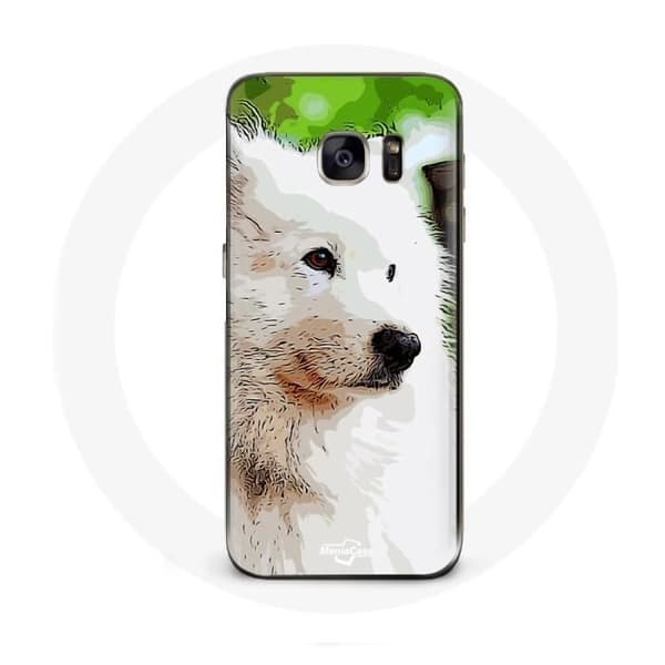 Cover til Samsung Galaxy S7 Edge Hvid Samoyed Hund