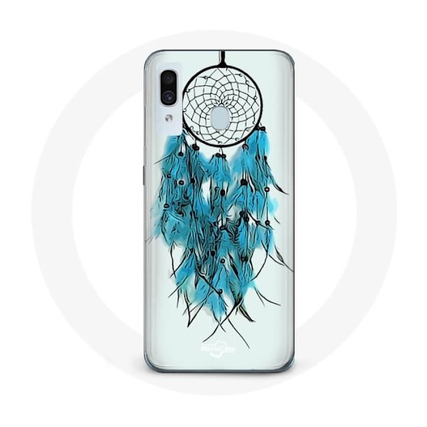 Coque för Samsung Galaxy A20e Drömfångare Blått Vitt Bakgrund