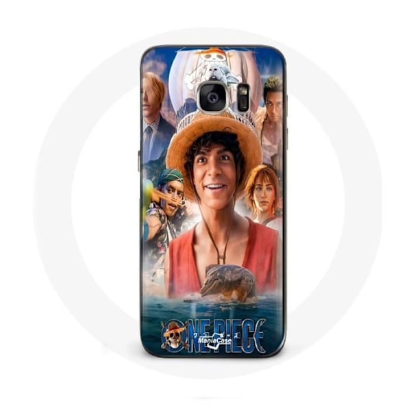 Coque Maniacase för Samsung Galaxy S6 Edge One Piece Luffy Affisch Karaktärer Konst Säsong 1 svart
