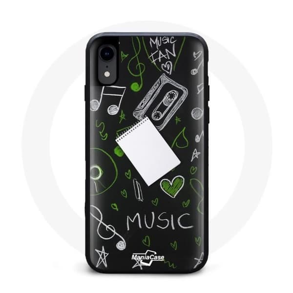 iPhone XS cover med musikmønster