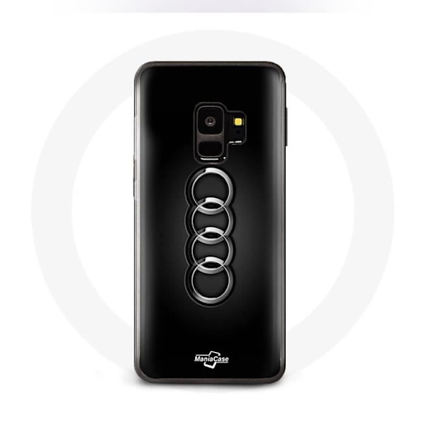 Coque för Samsung Galaxy S9 plus Audi-logotyp navkapsel svart bakgrund