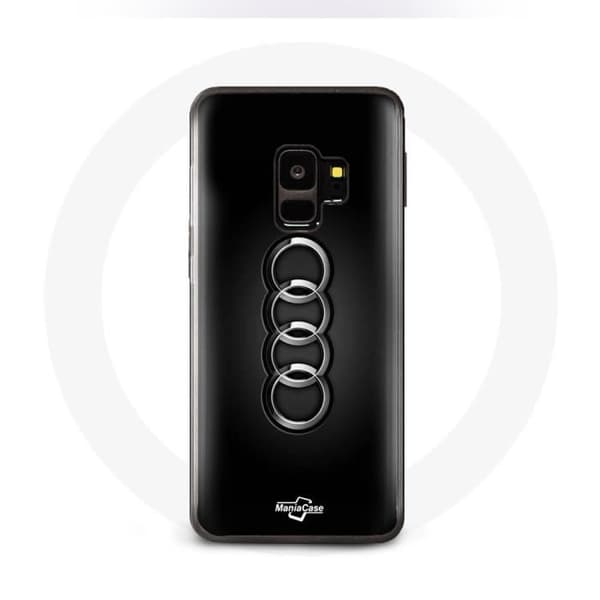 Cover til Samsung Galaxy S9 plus Audi Logo navkapsel sort baggrund