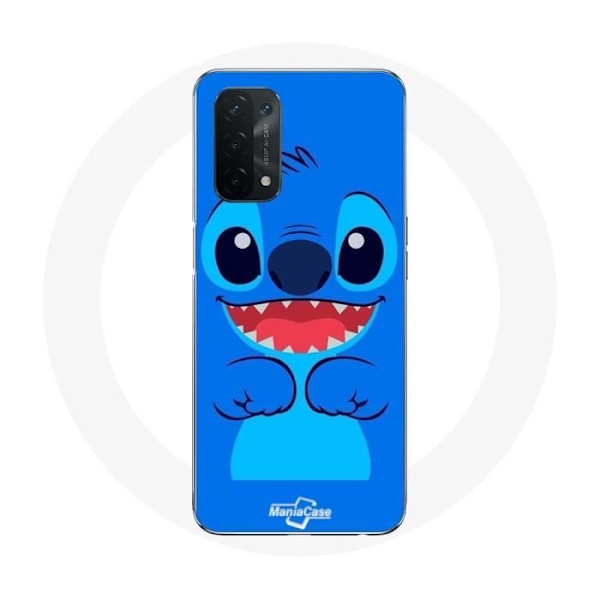 Coque för Oppo A74 5G Ohana Stitch söt blå bakgrund