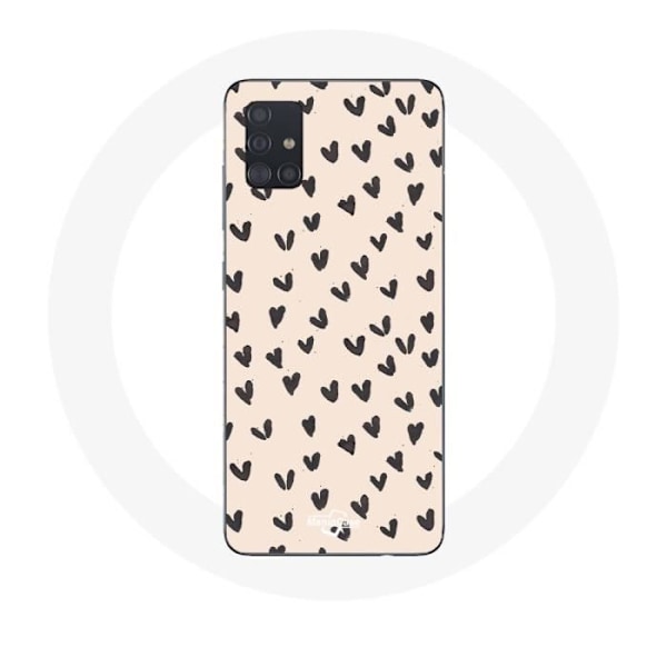 Coque för Samsung Galaxy A71 Bakgrund av abstrakt textur svarta hjärtan