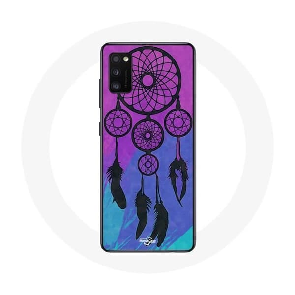 Samsung Galaxy A41 Cover Drømmefanger Sort Blå og Lilla Baggrund