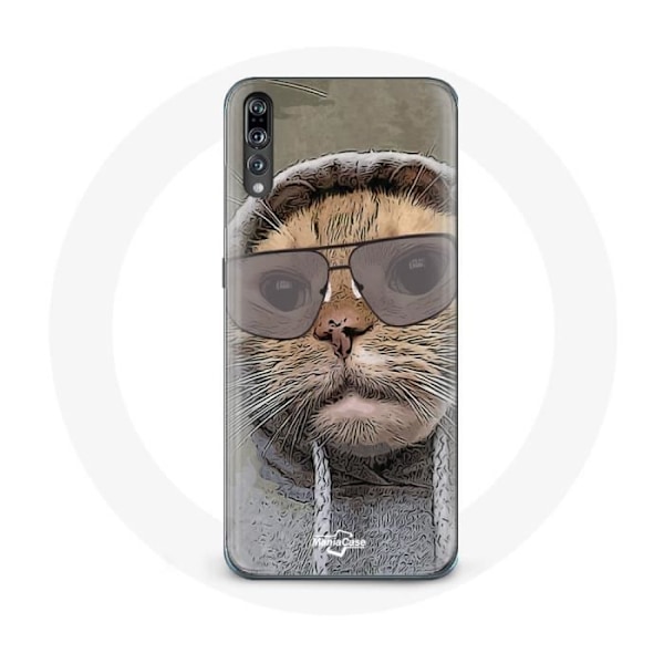 Skydd för Huawei P20 Katt med huva rolig bild Djur