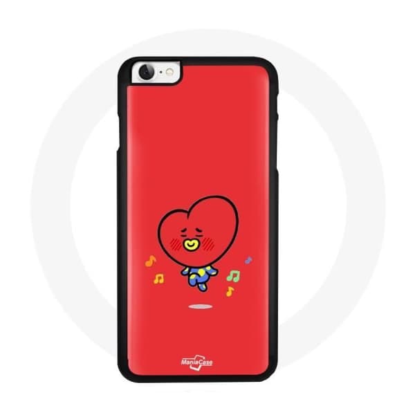 Cover til iPhone 7 BTS Bangtan Drenge BT21 TATA V Rød Baggrund