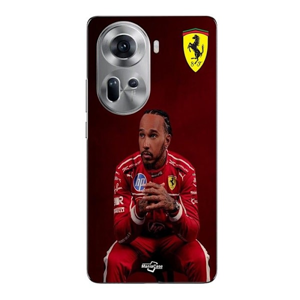 Coque För Oppo Reno 11 5g Hamilton Scuderia Ferrari officiell bakgrundsbild Maniacase Svart