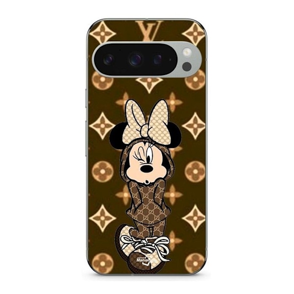 Coque - MANIACASE - Google Pixel 9 Pro XL - Mjuk - Minnie DISNEY LV - Brun Svart