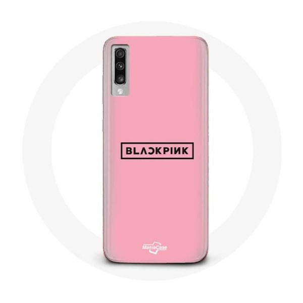 Coque för Samsung Galaxy A50 Blackpink K-pop grupp logotyp rosa bakgrund
