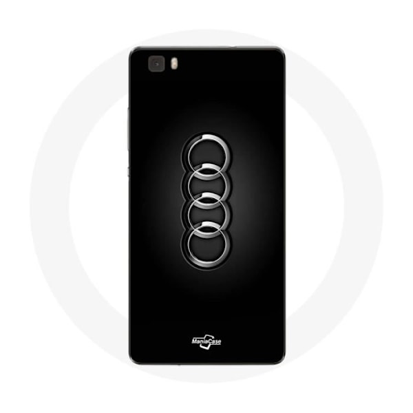 Coque för Huawei P8 Lite Audi-logotyp navkapsel svart bakgrund
