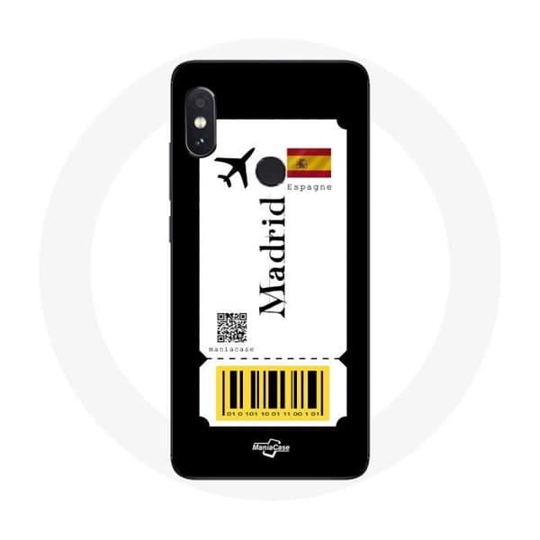 Coque pour Xiaomi Redmi Note 5 AI Dual Camera Biljet för flygning Madrid Spanien