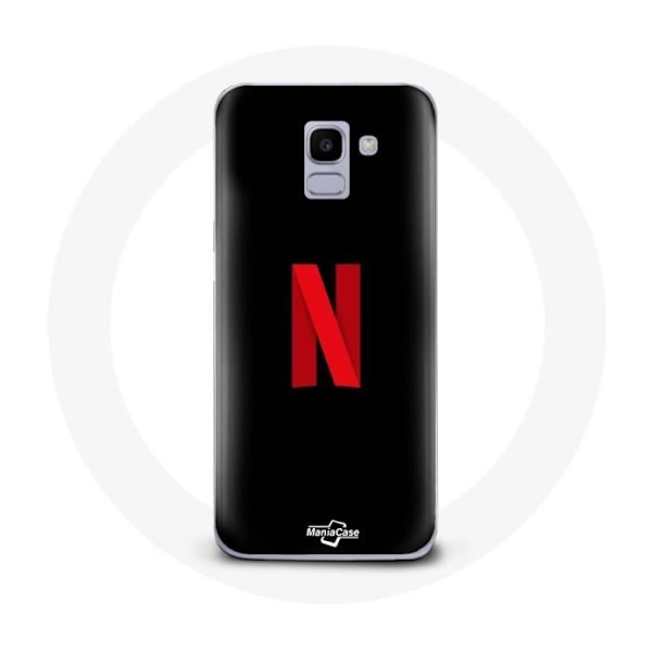 Coque för Samsung Galaxy J6 2018 Netflix-logotyp röd bakgrund svart