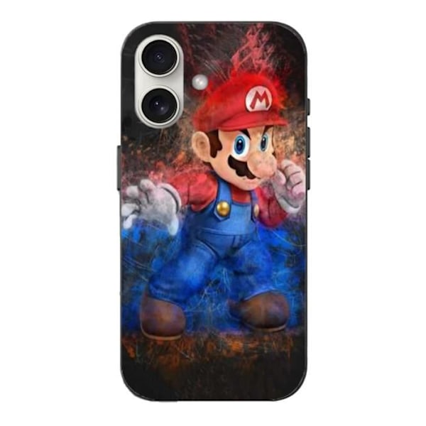 Coque - Super Mario Bros - Iphone 16 Plus - Blød - Sort - Unisex