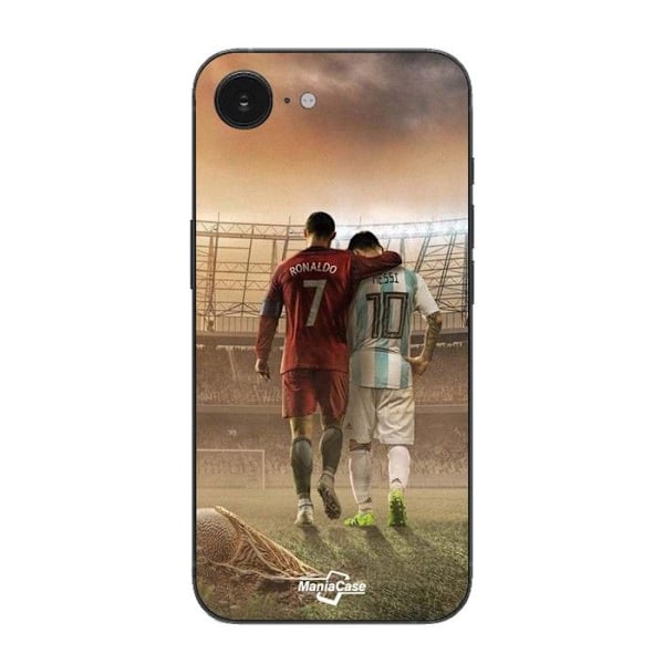 Coque Maniacase För Iphone 16E CRISTIANO RONALDO MESSI GOAT Svart