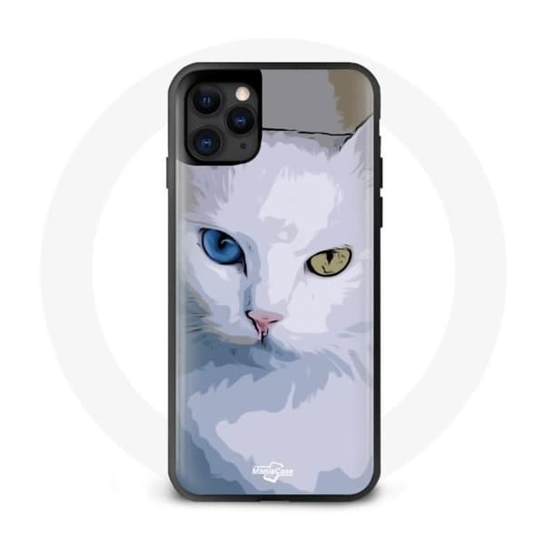 Iphone 13 mini cover Tyrkisk med hvide katte