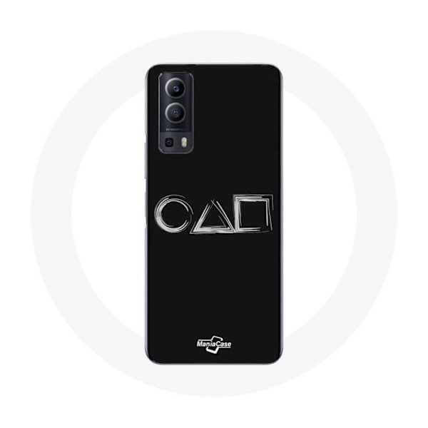 Coque Vivo Y72 Squid Game-logo symboler fyrkant cirkel triangel Svart bakgrund