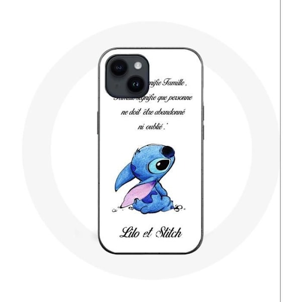 Coque - Maniacase - Iphone 14 - Lilo och Stitch Ohana - Silikon - Mjuk svart