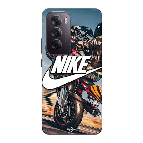 Coque - Maniacase - Oppo Reno 12 5G - Nike-logotyp - Motorhjul - Flexibel Vit