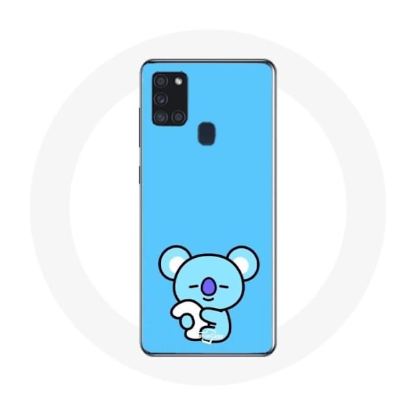 Coque för Samsung Galaxy A21S Bangtan BTS BT21 Koya RM Blå Bakgrund