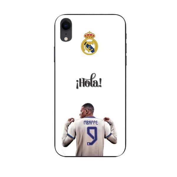 Coque Maniacase til iPhone XR Kylian Mbappe Real Madrid 9 Hola