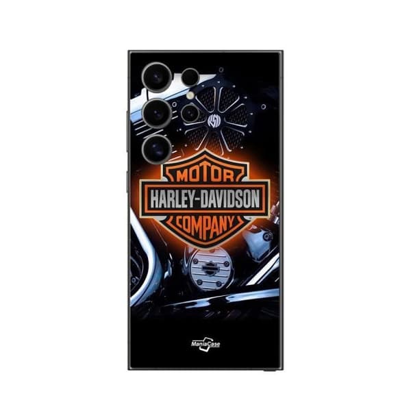 Cover - Harley Davidson - Samsung Galaxy S24 Ultra - Blød - Sort - Logo