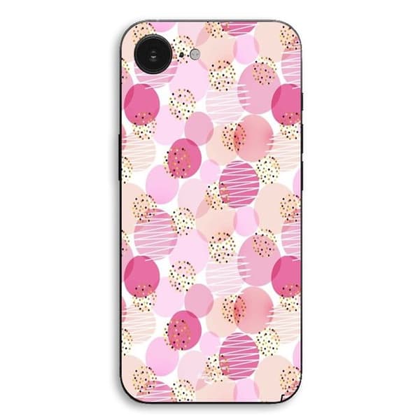 Cover til iPhone 17 med rund lyserød tekstur Maniacase Svart