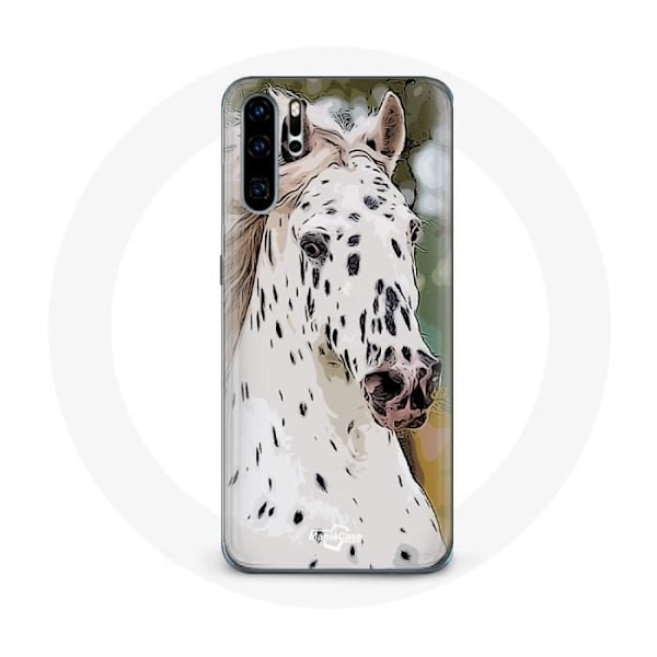 Coque - Appaloosa - Huawei P30 - Snygg - Skydd - Vit häst Vit