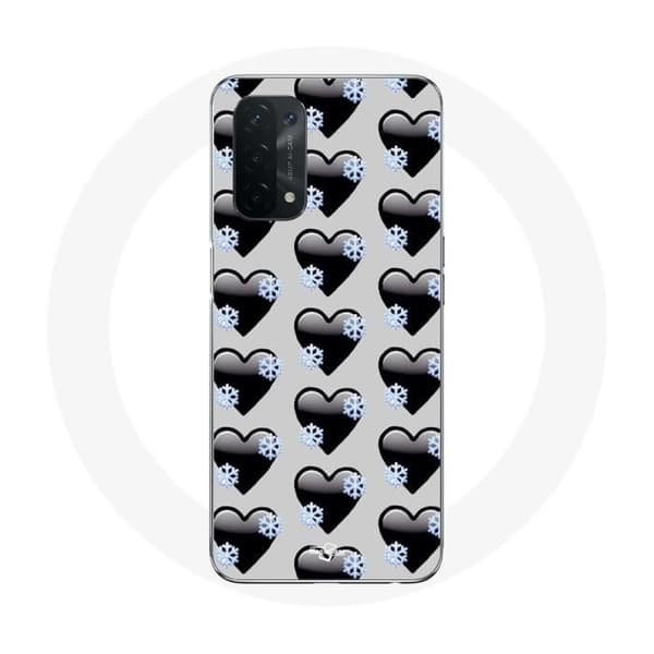 Coque - Oppo - A54 5G - Blød - Sort - Hjerte mønster Svart