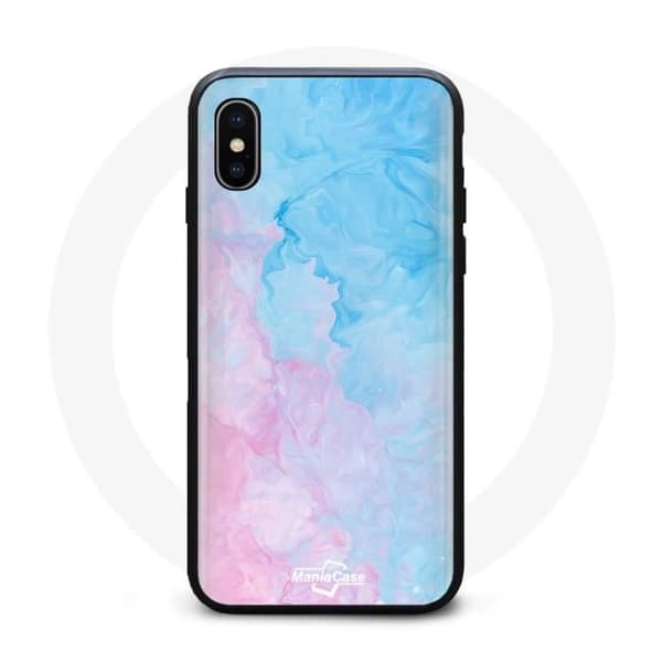 Coque iPhone XS Max Tapet Safari rosa blå