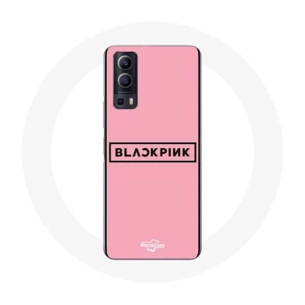 Coque för Vivo Y72 Blackpink K-pop Grupp Logotyp Rosa Bakgrund
