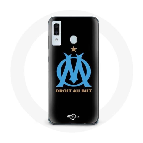 Coque - Olympique de Marseille - Galaxy A30 - Logo - Blød - Sort Svart