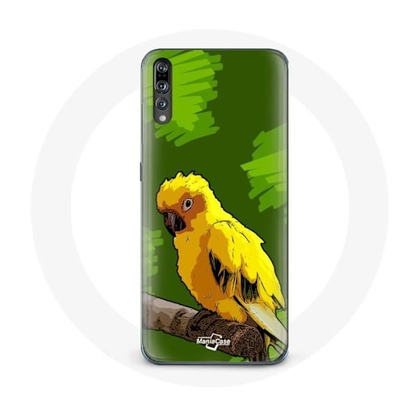 Skydd för Huawei P20 Gula Undulater på Grön Bakgrund
