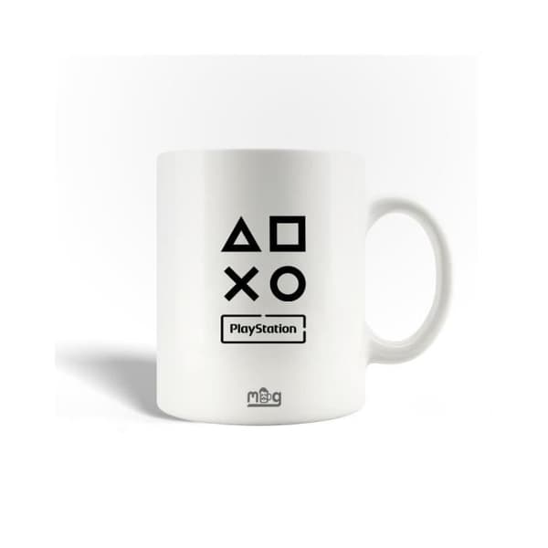 Mugg i keramik - PlayStation - Spelkonsol - 30cl - Disktålig - Vit