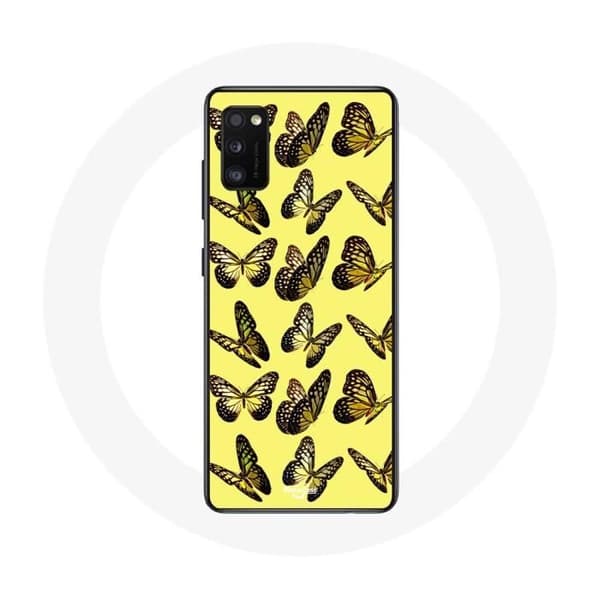 Cover til Oppo A16 Sommerfugle Gul Baggrund