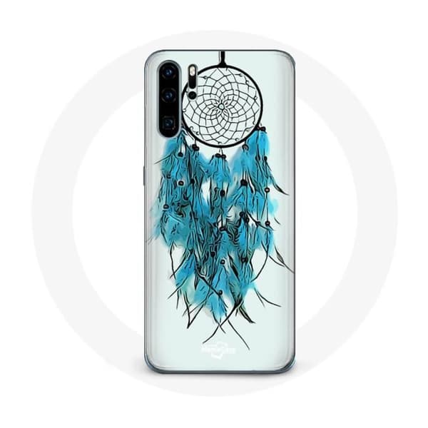 Cover til Huawei P30 Drømmefanger Blå Hvid Baggrund