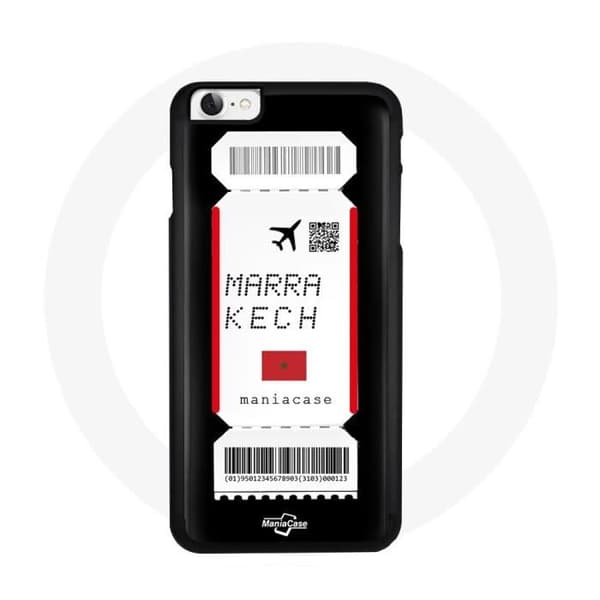 Iphone SE kuori suunnittelu boarding pass Marrakech kameli auringon quad musta valkoinen punainen