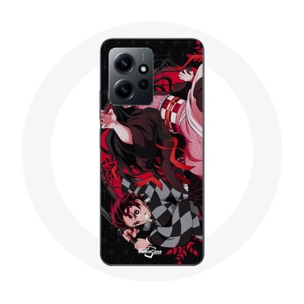 Coque - Maniacase - Xiaomi Redmi Note 12 4G - Blød - Sort - Demon Slayer