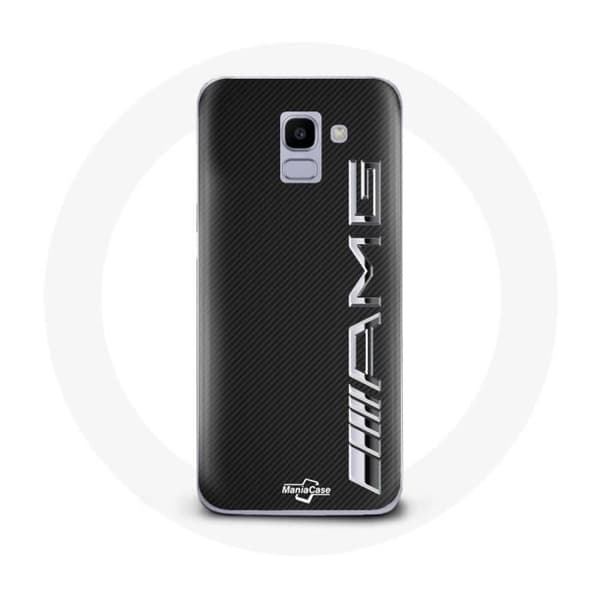 Coque pour Samsung Galaxy A8 2018 Amg Logo Carbone Texture