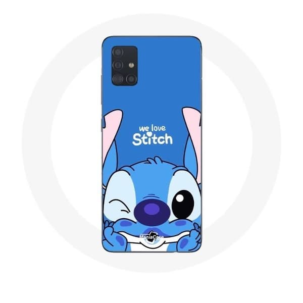 Coque för Samsung Galaxy A51 5G Stitch söt blå bakgrund