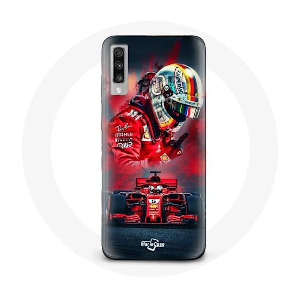 Coque för Samsung Galaxy A50 Formel 1 Sebastian Vettel F1-förare Röd