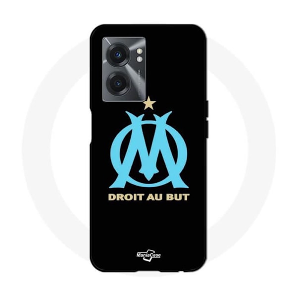 Coque Realme V23 logotyp om olympique demarseille Svart Bakgrund - Maniacase