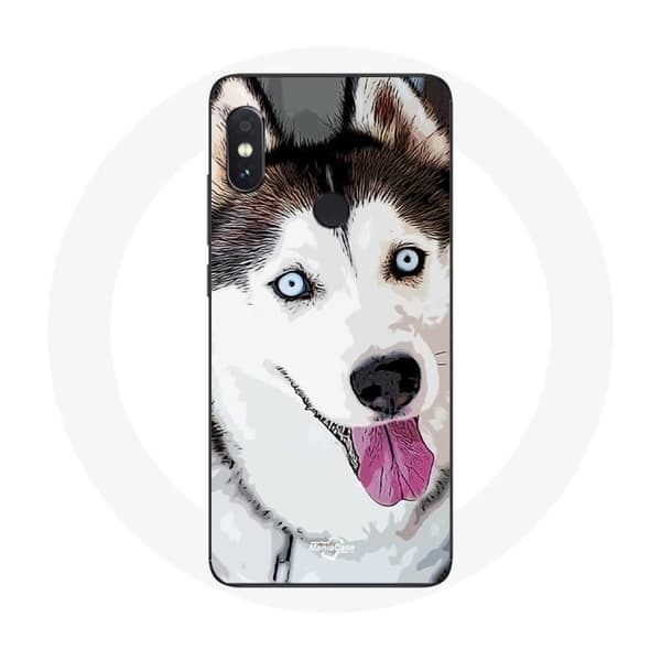 Skydd för Xiaomi Redmi Note 5 AI Dual Camera Sibirisk Husky med Blå Ögon