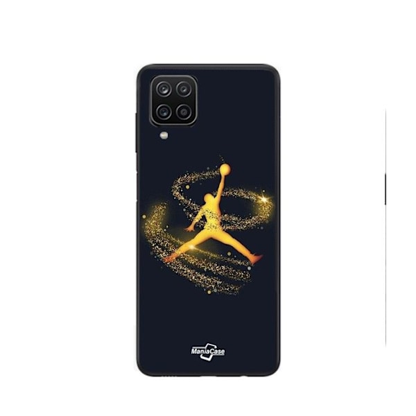 Coque - Maniacase - Samsung Galaxy A12 - Silikon - Guldpuder - Jordan-logotyp Svart