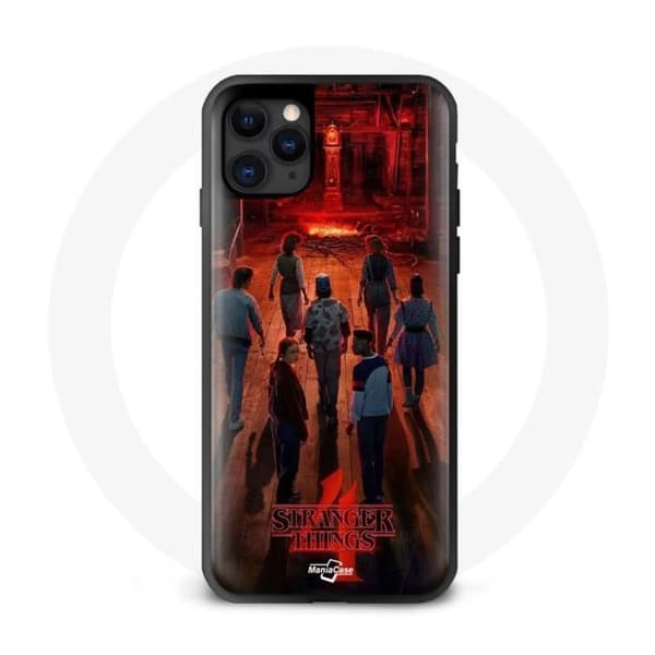 Coque - Stranger Things - Iphone 11 Pro Max - Hård - Sort - Fan Art Plakat Sæson 4