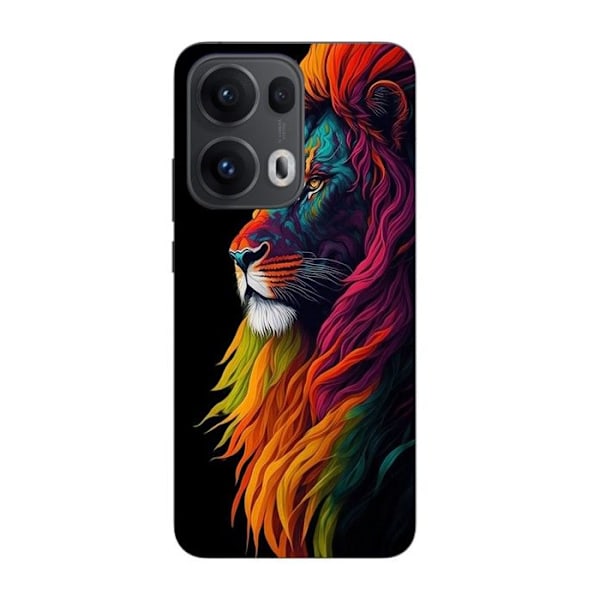 Coque Maniacase För Oppo Reno 13 Pro 5G Färgstark Majestätisk Lejon Svart