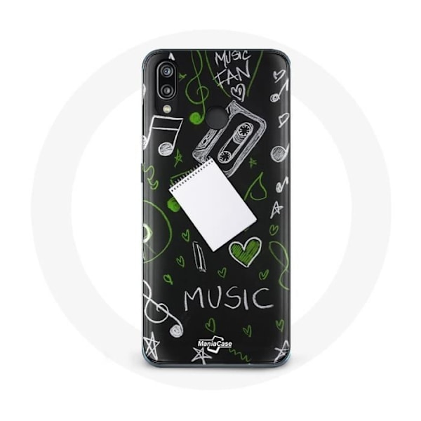 Skal till Huawei P20 Lite - Musik g-klav - Flexibel - Svart - Syntetiskt skydd - Unisex